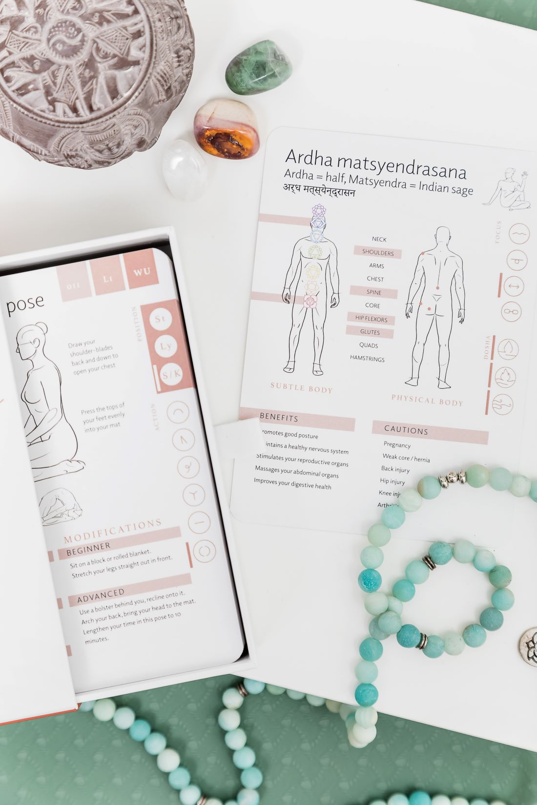 Yoga cards with detailed information of each yoga pose