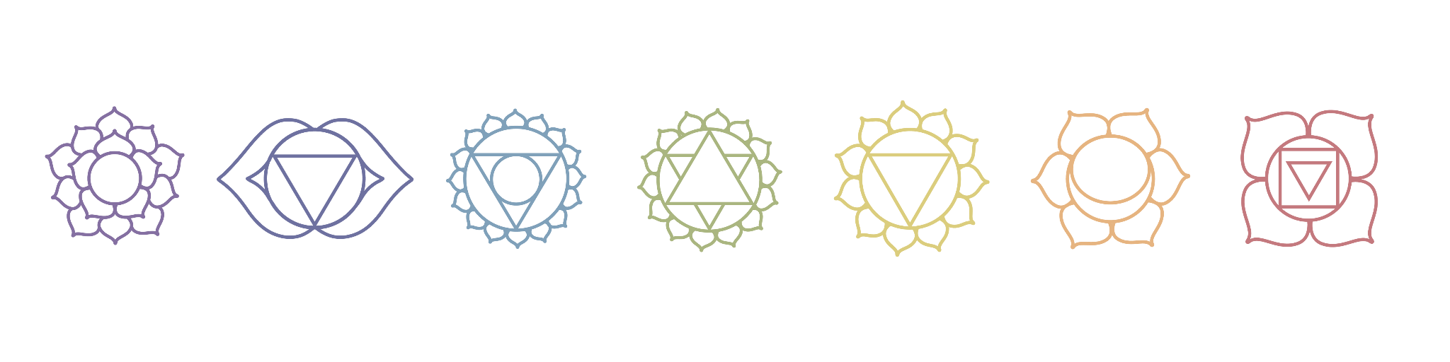 Yoga chakra art illustration decorative colourful text divide